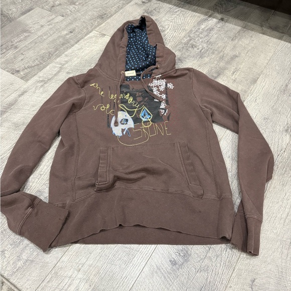 Volcom Brown Graphic Hoodie Sweater - Picture 1 of 4